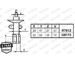 Амортизатор передній правий лівий PK315, MK326 G8173 MONROE