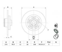 Передній гальмівний диск 0986479015 BOSCH