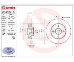 Задній гальмівний диск Brembo 08.9512.17