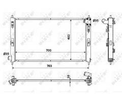 Радіатор охолодження двигуна NRF 53906 для Mitsubishi, Peugeot та Citroën