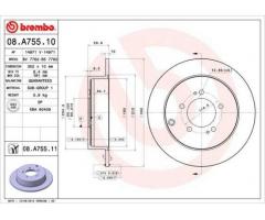 Гальмівний диск BREMBO 08.A755.11 з покриттям — надійний вибір для безпечного гальмування