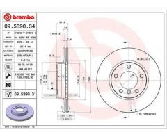 Передній тормозний диск BREMBO 09.5390.31 для BMW E36 – надійність і висока ефективність гальмування