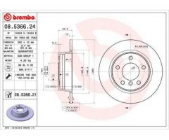 Гальмівний диск задній BREMBO 08.5366.21 для BMW E36 - це високоякісна деталь