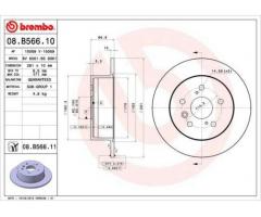 Гальмівний диск задній BREMBO 08.B566.11 для Toyota Camry 2.4 – преміальна якість надійність гальм